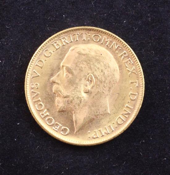 A George V 1914 gold sovereign,